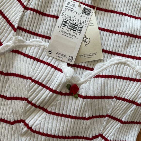 NWT Mango Parisian Striped Flower Shirt S - Picture 5 of 5